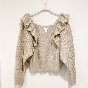 Ruffle knit sweater